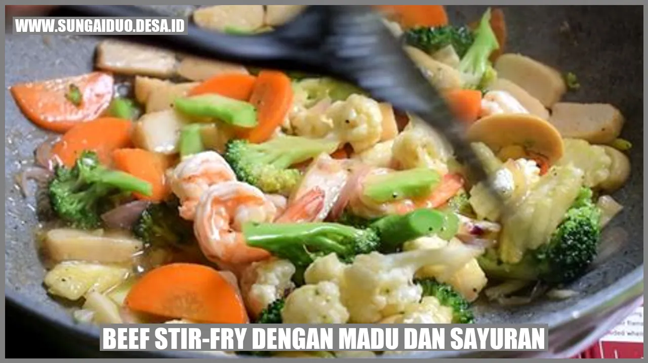 beef stir-fry dengan madu dan sayuran